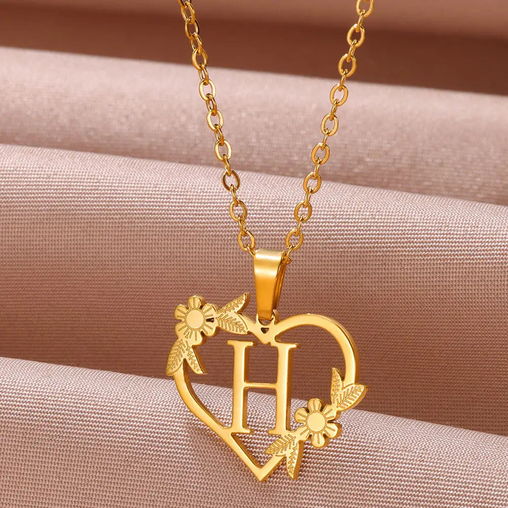 Personalised Heart Initial Necklace | Custom Jewellery