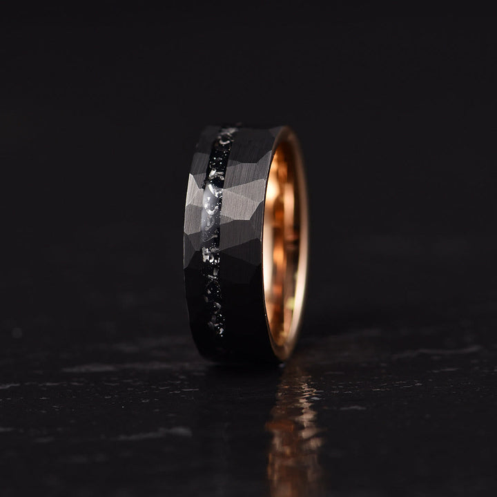 8mm Black Tourmaline Tungsten Carbide Ring - Ares-54mm-State of Style