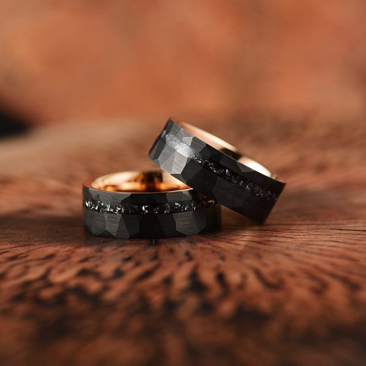 8mm Black Tourmaline Tungsten Carbide Ring - Ares-54mm-State of Style