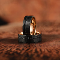 8mm Black Tourmaline Tungsten Carbide Ring - Ares-54mm-State of Style