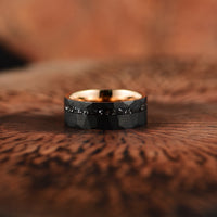 8mm Black Tourmaline Tungsten Carbide Ring - Ares-54mm-State of Style