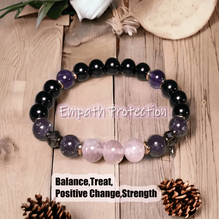 8mm Rose Quartz Obsidian Amethyst Bead Bracelet - Aurora-State of Style