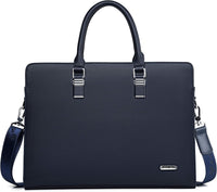 Genuine Leather Multi-Compartment Business Briefcase for Professionals
