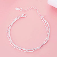 925 Sterling Silver Double Chain Bracelet-State of Style