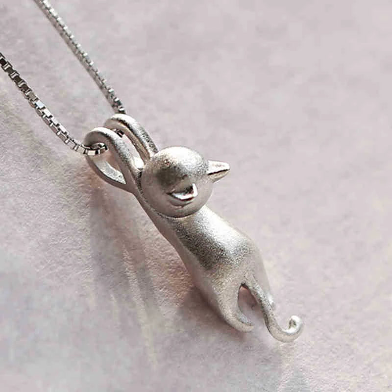 925 Sterling Silver Playful Kitty Necklace - Mia-State of Style
