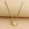 Gold Initial Heart Pendant Necklace - Amara