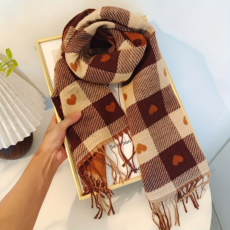 Striped women's scarf made of polyester for autumn & winter – Aurelie