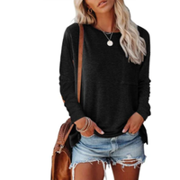 Ladies' long-sleeve top with crew neck – Jaxony