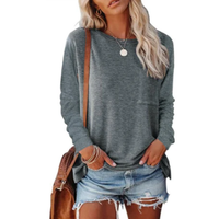 Ladies' long-sleeve top with crew neck – Jaxony