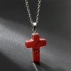 Natural Gemstone Cross Necklace - Seraphina