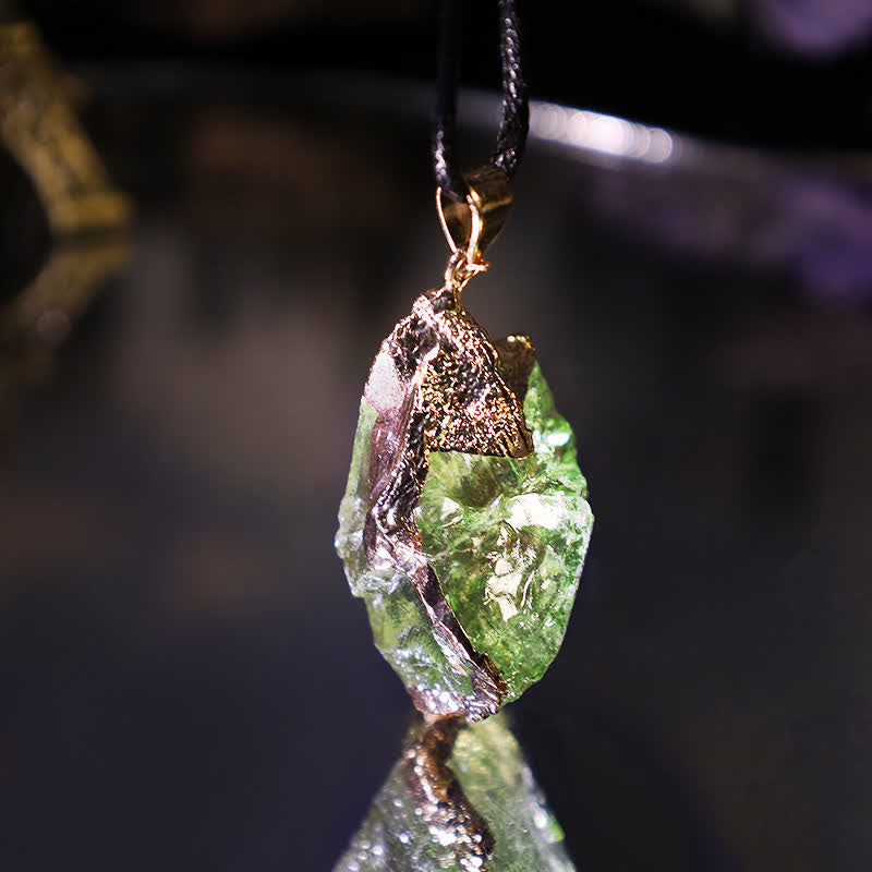 Fine Natural Moldavite Necklace - Lyra