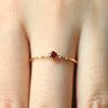 18K Gold Garnet Ring - Elara