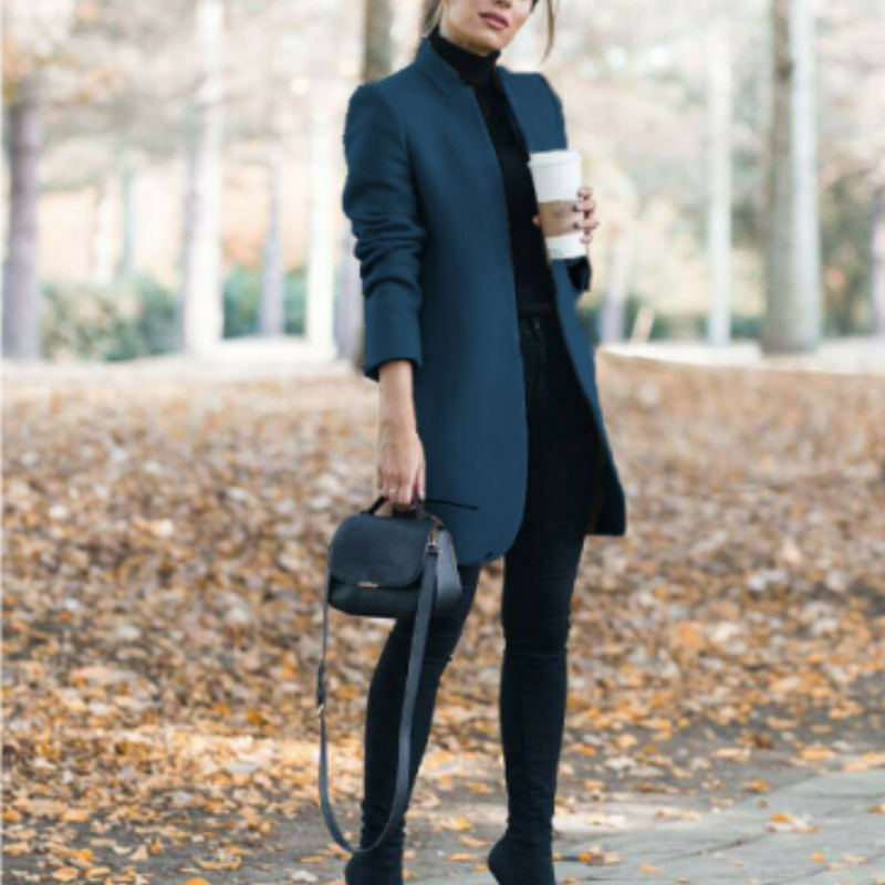 Women's Stand Collar Winter Coat with Timeless Design – Reginel