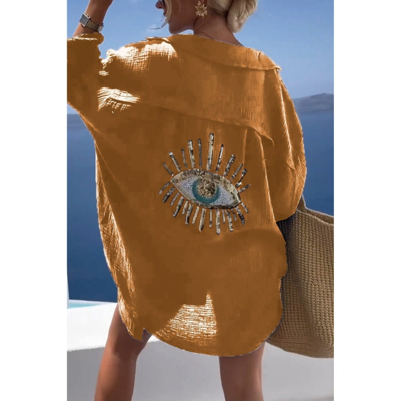 Linen Ladies Blouse with Button Closure – Marise