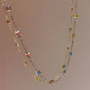 Ivy Fine Gold/Silver Necklace with Colourful Stones