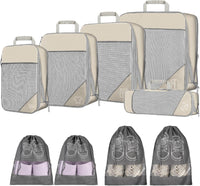 9pcs Expandable Compression Packing Cubes Set – Travel Organiser Bags