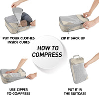 9pcs Expandable Compression Packing Cubes Set – Travel Organiser Bags