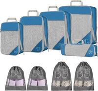 9pcs Expandable Compression Packing Cubes Set – Travel Organiser Bags