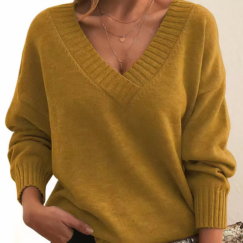 Cashmere Women's Sweater with V-Neck – Amira Autumn Magic