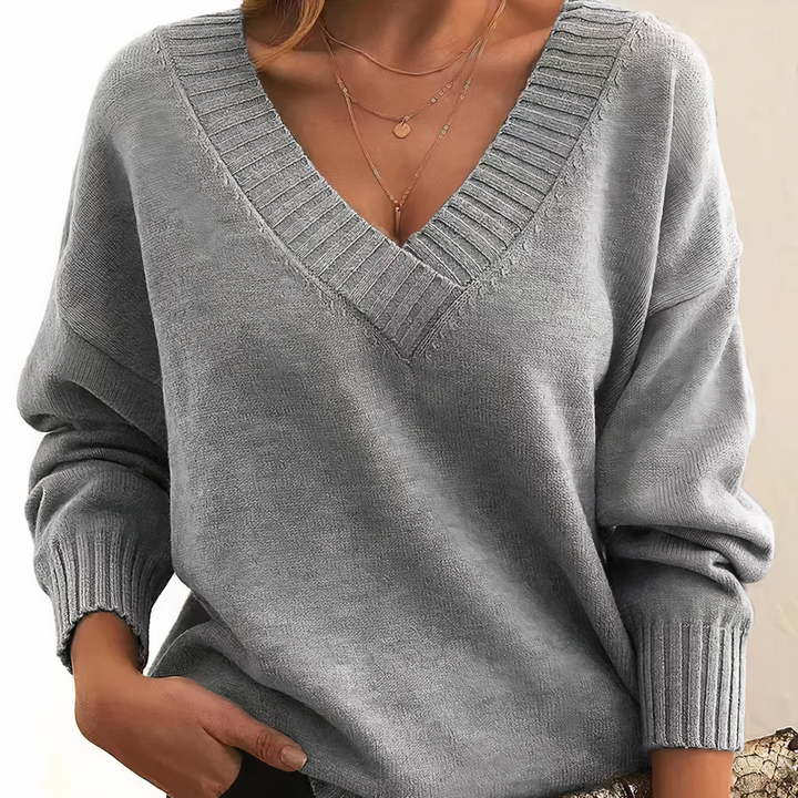 Cashmere Women's Sweater with V-Neck – Amira Autumn Magic