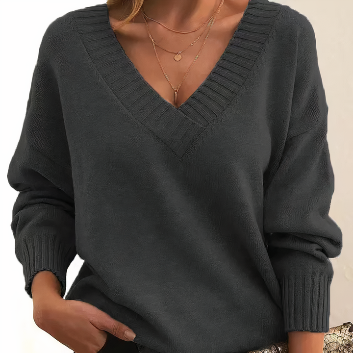 Cashmere Women's Sweater with V-Neck – Amira Autumn Magic