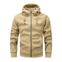 Men's fleece jacket with hood & zip – Sören