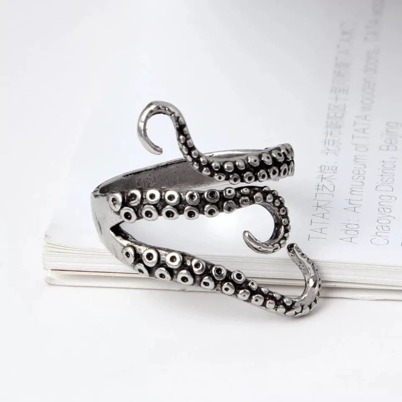 Tentacle Adjustable Silver Ring - Lotte