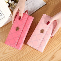 Argyle Pattern Triple Fold Wallet with Royal Gold Accent