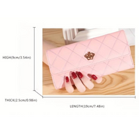 Argyle Pattern Triple Fold Wallet with Royal Gold Accent