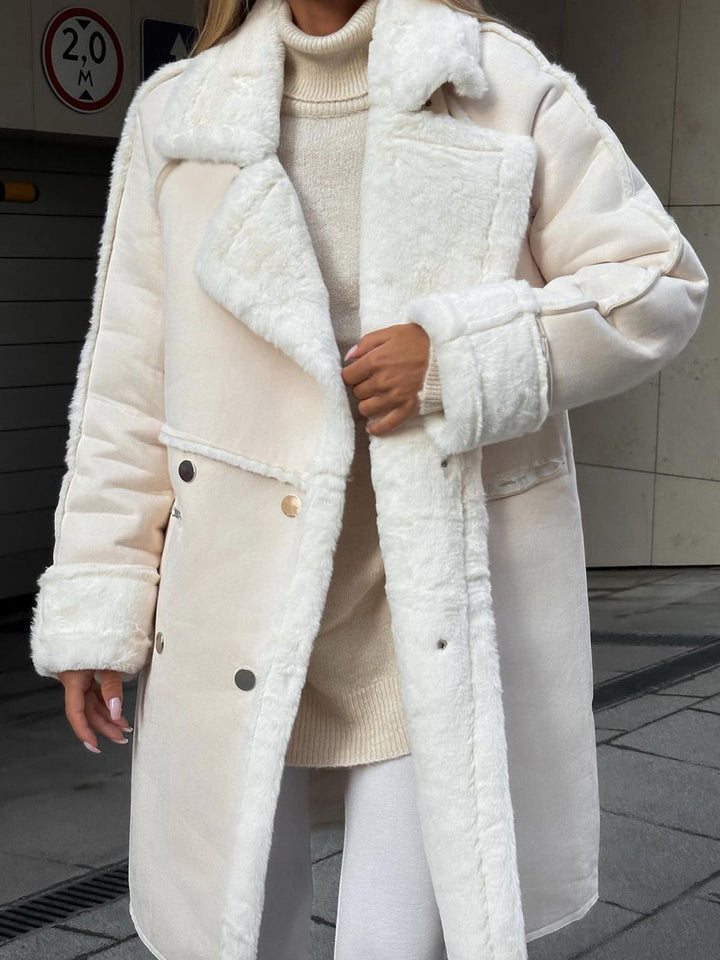 Stylish Long Polar Fleece Women's Coat - Ava