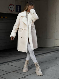 Stylish Long Polar Fleece Women's Coat - Ava