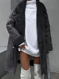 Stylish Long Polar Fleece Women's Coat - Ava
