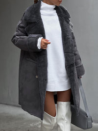 Stylish Long Polar Fleece Women's Coat - Ava