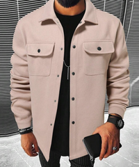 Warm men's shirt with pockets - Mateo