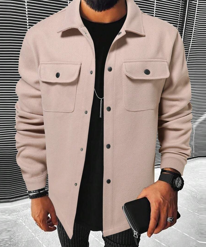 Warm men's shirt with pockets - Mateo