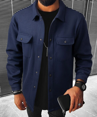 Warm men's shirt with pockets - Mateo