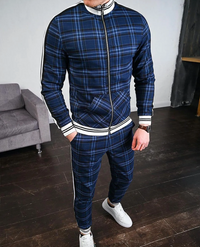 Stylish Men's Training Set with Check Pattern – Dorian
