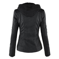 Double-Lined Leather Jacket With Hood | Warm & Stylish Women's Coat