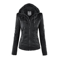 Double-Lined Leather Jacket With Hood | Warm & Stylish Women's Coat
