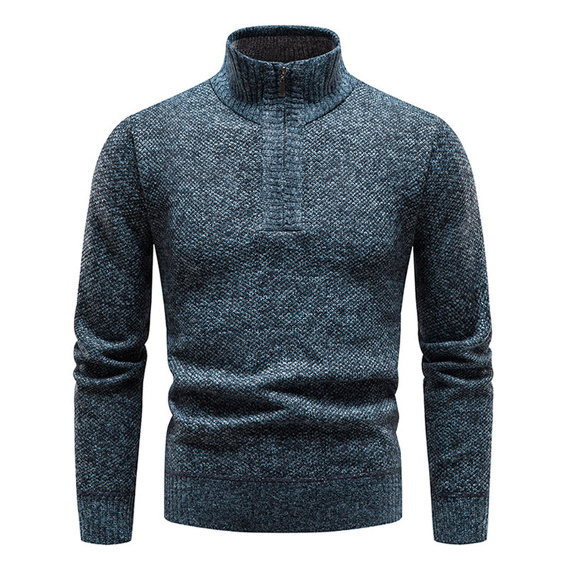 Knitted Men's Sweater with Half Zip – Cedric