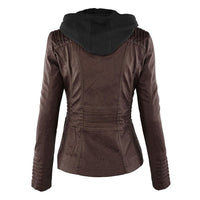 Double-Lined Leather Jacket With Hood | Warm & Stylish Women's Coat