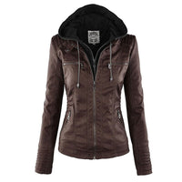 Double-Lined Leather Jacket With Hood | Warm & Stylish Women's Coat