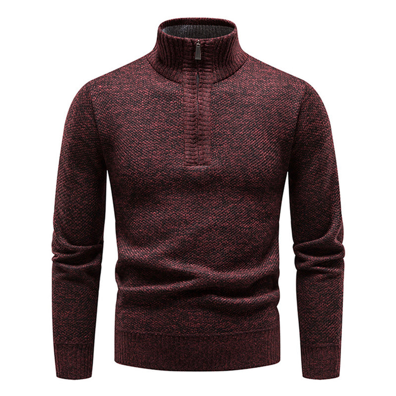 Knitted Men's Sweater with Half Zip – Cedric