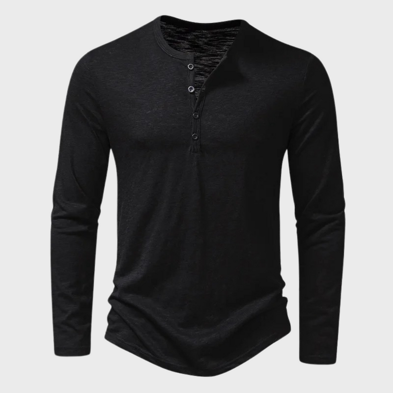 Men's Henley Shirt with Long Sleeves – Einar