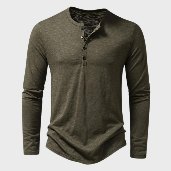 Men's Henley Shirt with Long Sleeves – Einar