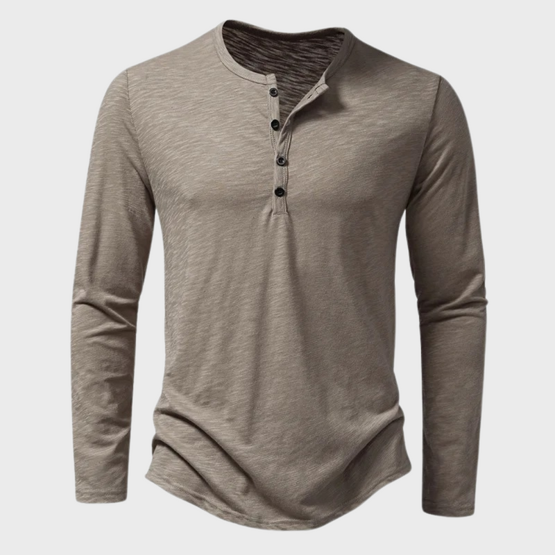 Men's Henley Shirt with Long Sleeves – Einar