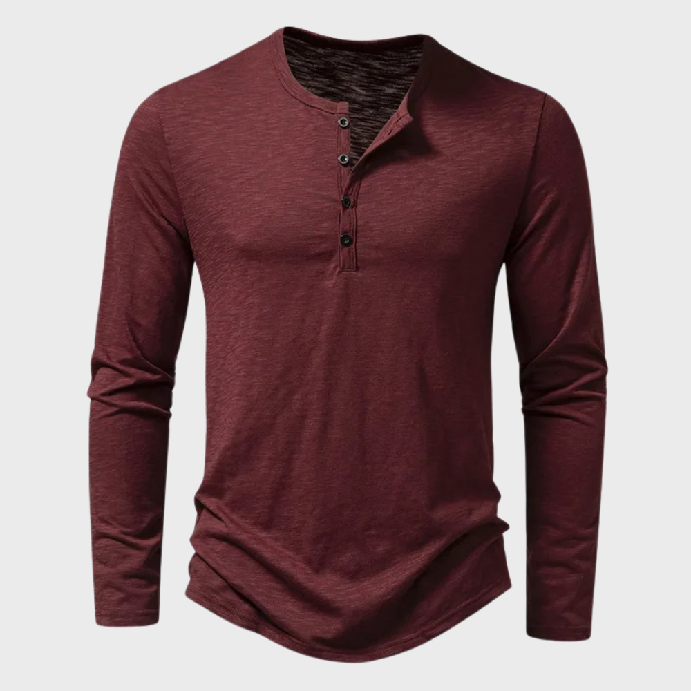 Men's Henley Shirt with Long Sleeves – Einar