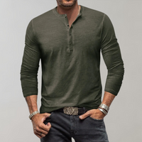 Men's Henley Shirt with Long Sleeves – Einar