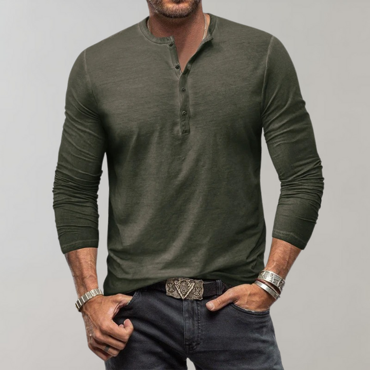 Men's Henley Shirt with Long Sleeves – Einar