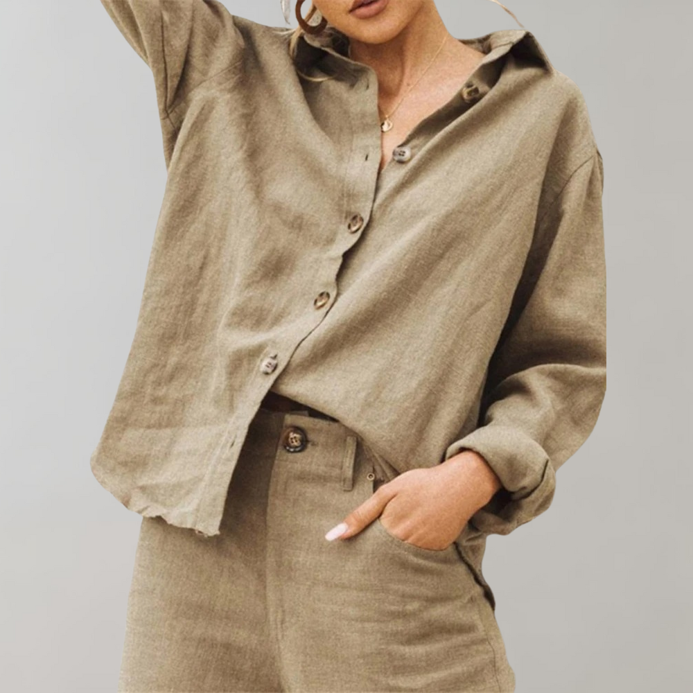 Casual ladies' blouse with button closure – Noëlle